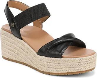 Vionic Darla Espadrille Platform Slide Sandal in Black at Nordstrom, Size 9.5