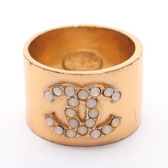 Chanel Gold Gold Plating Band Ring (Pre-Owned)