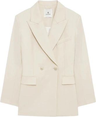 Anine Bing Tiphaine Blazer - Dames - Blazers - Beige - XS - Wol - Jassen