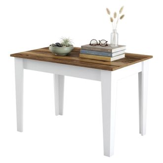 Dmora Mesa Fija Zane, 6 Plazas, Forma Rectangular, Soporta 120 Kg, 110x72x75h Cm Blanca