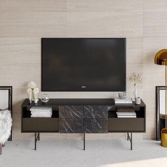 Decorotika Derin Modern Sideboard Cabinet in Black