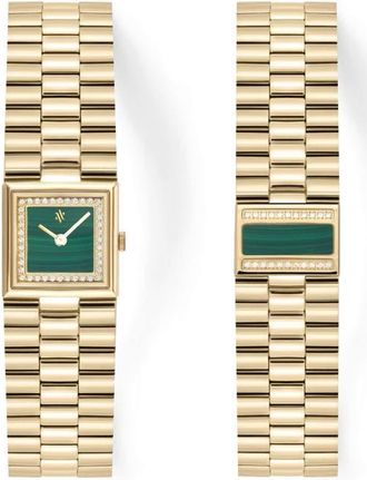 Vanna Catena Double-Gemstone Bracelet Watch in Malachite-Gold at Nordstrom