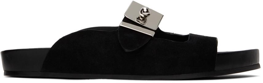 サンダル・ミュール LANVIN Women Sandals FWCSML07 NAPAP2510 BLACK Lace-up Leather Slippers | Lanvin