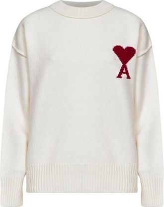 Ami De Coeur Ronde Hals Trui - Dames - Ronde hals truien - Beige - L - Wol - Truien & Vesten