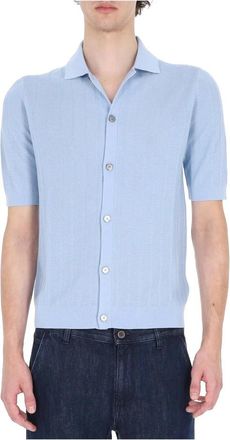 Ballantyne Polo Camicia - Heren - Vesten - Blauw - M - Katoen - Truien & Vesten