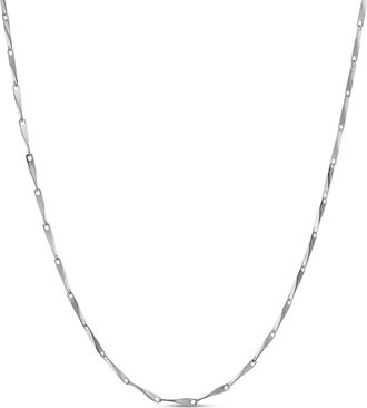 LuvMyJewelry Kiyoshi Mirror Twist Bar Chain Necklace 925 Silver