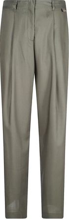Herno Broeken, Dames, Groen, L, Wol, Broeken in Tropical Wool