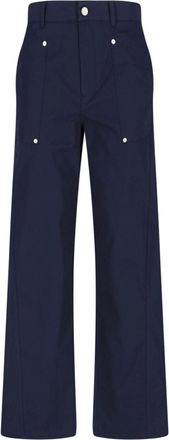Paloma Wool Blue Cropped Wide-Leg Rivet Trousers