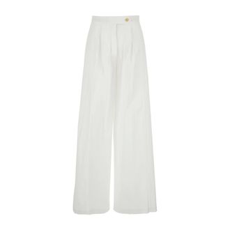 Semicouture Broeken, Dames, Wit, L, Katoen, Buddy Pants