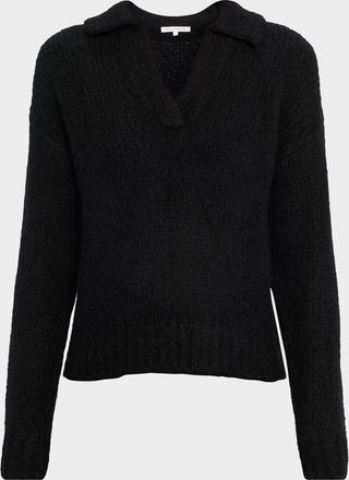 Sofiacashmere Collared Boucle-Knit Sweater