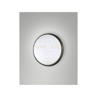 Fabas Luce Olly plafoniera led 10W 3000K 1050LM nera D.18CM in alluminio IP54