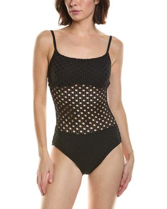 Carmen Marc Valvo Scoop Neck One-Piece