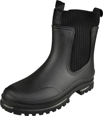 Loud Look Womens Ankle Boots Lightweight Pull-On Casual Walking Shoes with Chunky Heel, Non-Slip Grip Sole, Comfortable Rain & Snow for Daily Indoor Outdoor Wea