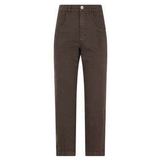 Eleventy Broeken, Dames, Bruin, S, Katoen, Stretch Katoenen Broek