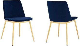 Armen Living Messina Modern Velvet Dining Chairs, Set Of 2