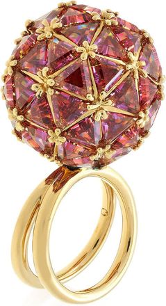 Swarovski Ladies Curiosa Round Red Cocktail Ring, Size 50 (US 4.75)