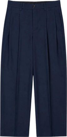 Laneus Wijde Wolbroek - Heren - Straight fit broeken - Blauw - L - Wol - Broeken