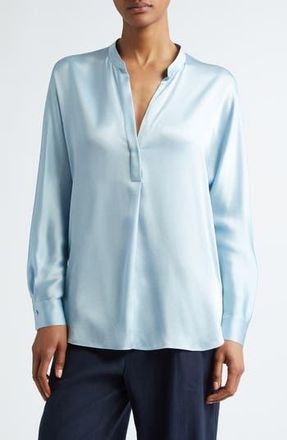 Vince Band Collar Popover Shirt in Pacific Mist at Nordstrom Rack, Size X-Large