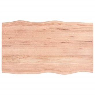 Berkfield Home Table Top Light Brown 100x60x(2-4)cm Treated Solid Wood Live Edge
