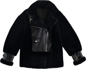 Just things we like Kiyo Shearling Jacket - Dames - Jassen - Zwart - S - Wol - Jassen