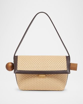 Jacquemus Le Rond Geometric Raffia Shoulder Bag