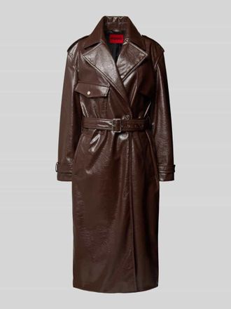 HUGO BOSS Regular Fit Trenchcoat mit Bindeg&uuml;rtel Modell MALITTE in Schoko, Gr&ouml;&szlig;e 34