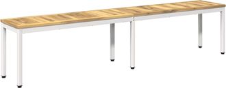 vidaXL Banco De Jard&iacute;n 201 X 35 X 45 Cm Madera De Acacia S&oacute;lida Blanco Vidaxl