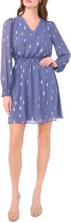 Halogen Metallic Spot Smocked Waist Dress in Vintage Indigo at Nordstrom Rack, Size X-Small