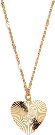 Madewell Engine Turned Heart Pendant Necklace in Antique Gold at Nordstrom