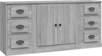 vidaXL Sideboards 3 pcs Grey Sonoma Engineered Wood Vidaxl