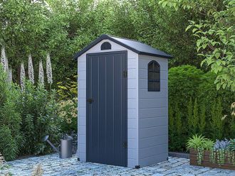 Vente-Unique Grey Resin Garden Shed - 1.39 M&sup2; - CESIO in Light Grey