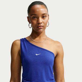 Nike Womens Nike Sportswear Tight One-Shoulder Tank Top in Blue | IV5003-417