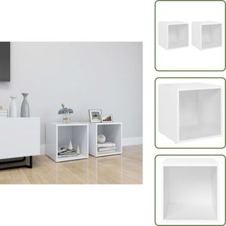 vidaXL The Living Store Mobili Porta TV 2 pz Bianco 37x35x37 cm in Legno Multistrato - Armadi hi-fi