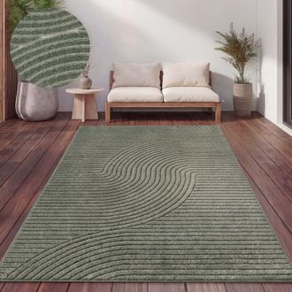 Paco Home Tappeto Cucina Da Esterno Salotto Moderno Balcone Scandinavo Boho Monocolore 200x290 cm, Verde - Paco Home