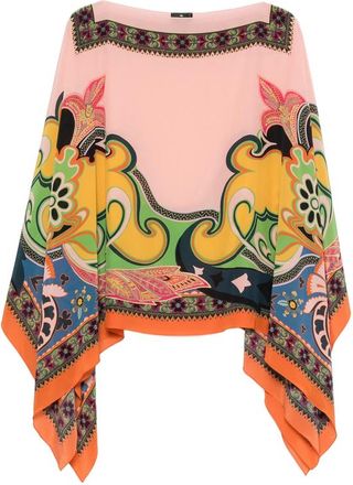 Etro Paisley-print Boat-neck Poncho