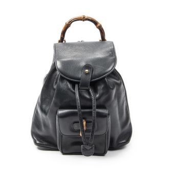 Gucci Pre-owned Womens Mini Bamboo Backpack - Blue/Navy - One Size