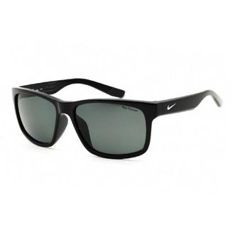 Nike Sunglasses Rectangle Full Rim, Shiny Black Frame And Grey Polarized Lens Nikecruiserpfq4678010
