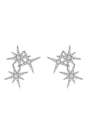 Lafonn Simulated Diamond Star Cluster Drop Earrings in White at Nordstrom Rack
