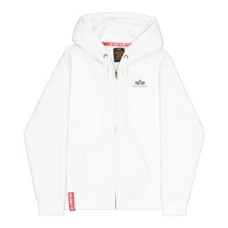 Alpha Industries Basic Small Logo Zip Hoodie - Heren - Vesten met rits - Wit - L - Katoen - Hoodies & sweatvesten