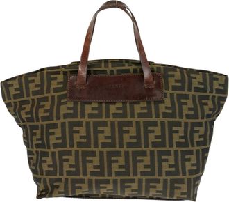 Fendi Brown Nylon Leather Eco-Bag Tote Bag (Pre-Owned)