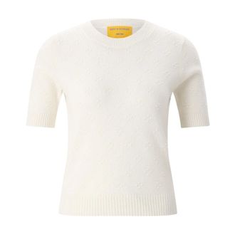 Guest In Residence Round-neck Knitwear, female, White, Size: M Round-neck Knitwear