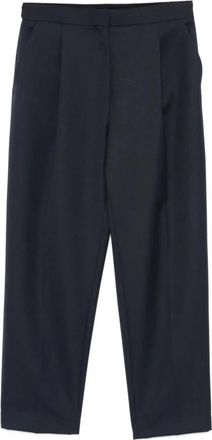 Theory Wollen hoge taille taps toelopende broek - Dames - Vrijetijds broeken - Blauw - XS - Wol - Broeken