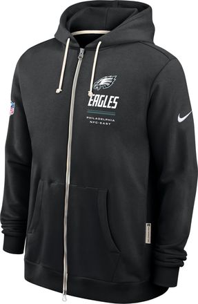 Nike Philadelphia Eagles Sideline Standard Issue Nike Mens Dri-FIT NFL Full-Zip Hoodie in Black | 03AV00A86-JK9