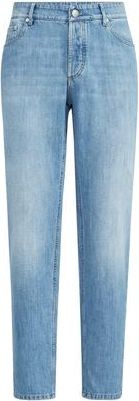 Brunello Cucinelli Lightweight denim trousers in Light Denim at Nordstrom, Size 46 It
