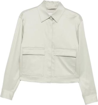 PESERICO point-collar jacket - women - Fabric - 40 - Green