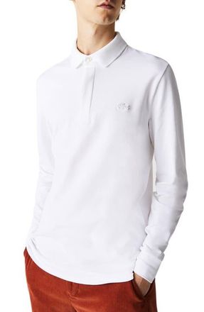 Lacoste Long Sleeve Polo in 001 White at Nordstrom, Size 4