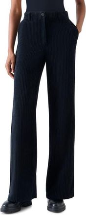 Akris Celia Techno Corduroy Bootcut Pants in Navy at Nordstrom, Size 10