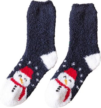 Generic Ladies Christmas Socks Slipper Socks for Women Womens Christmas Cotton Womens Winter Warm Ladies Sock Female Cozy Crew Sock Coral Fleece Warm Non Slip
