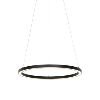 QAZQA Dise&ntilde;o L&aacute;mpara Colgante Inteligente Negra 60 Cm Con Led Y Rgbw - Girello Acero /aluminio /pl&aacute;stico Redonda Incluye Led Max. 1 X 31 Watt - Qazqa