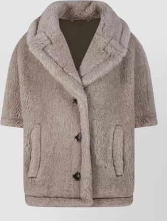 Max Mara faux fur shawl collar coat side pockets